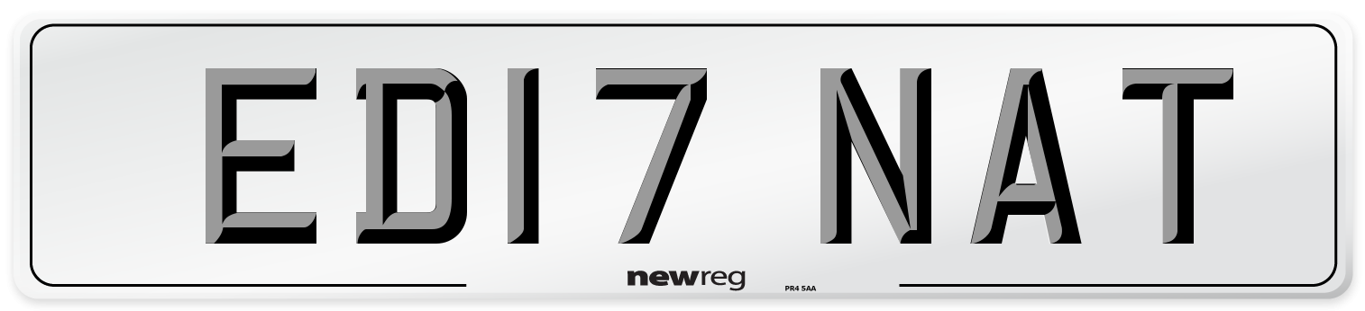 ED17 NAT Number Plate from New Reg